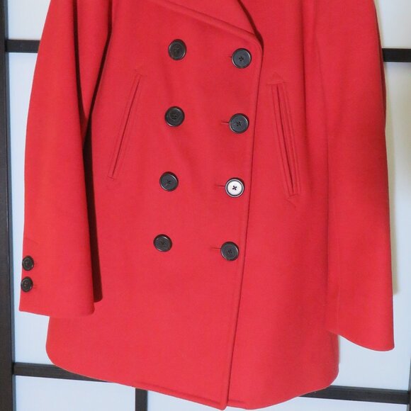 J Crew Tomato Red XS double button wool coat - Picture 2 of 4